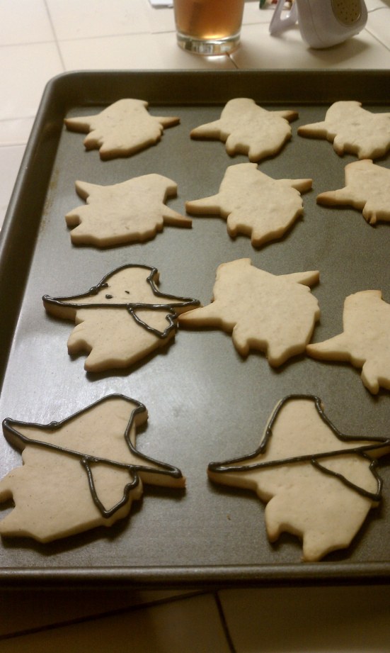 Ignore the bad photo for a second and notice how perfect the outline of the cookies are. And yes, that is a drink (Pims cup) and my baby monitor, just a day in my life. :)
